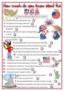 How Much Do You Know About the USA Activity Quiz